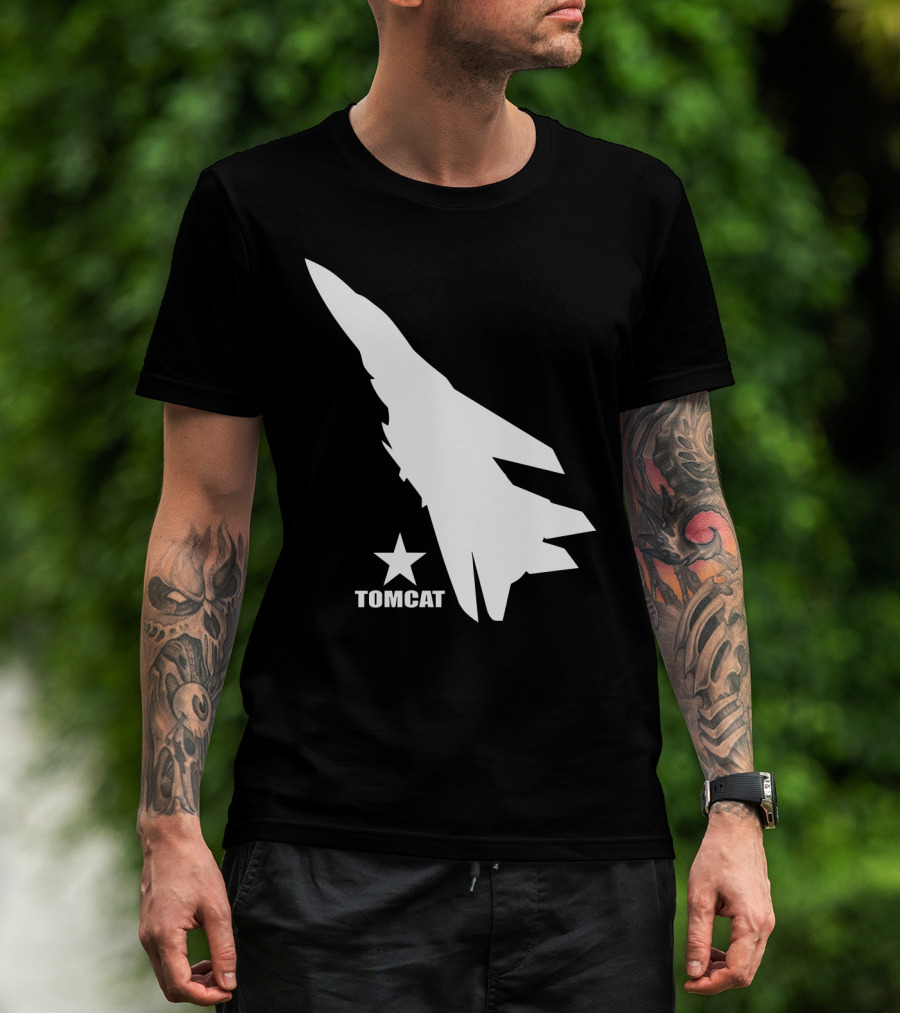 F 14 Tomcat Silhouette With Star T-Shirt