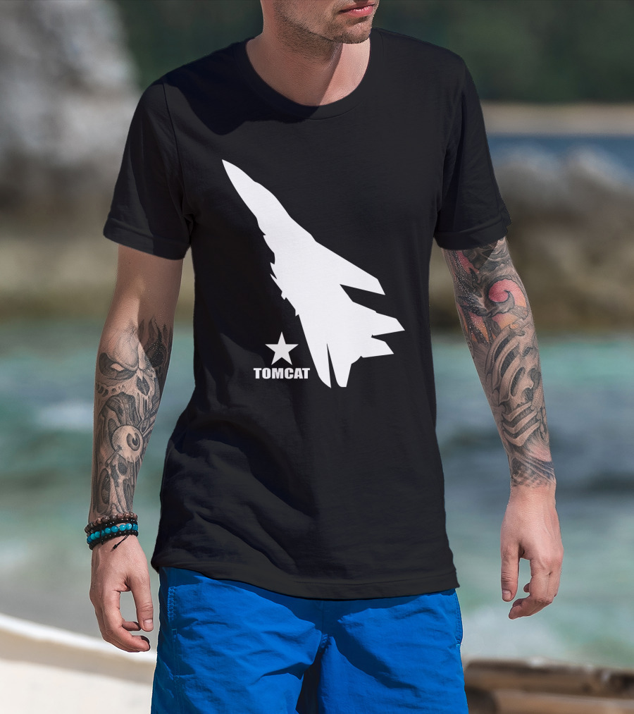 F 14 Tomcat Silhouette With Star T-Shirt