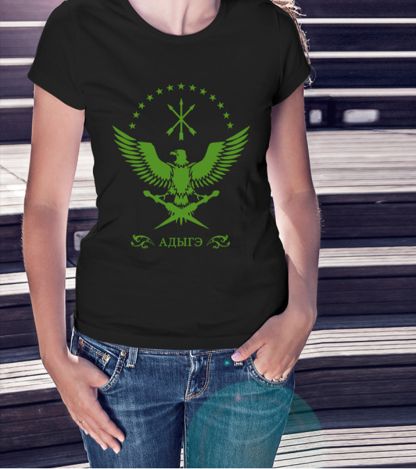 Circassian Adiga Eagle Emblem With Stars And Crossed Arrows T-Shirt