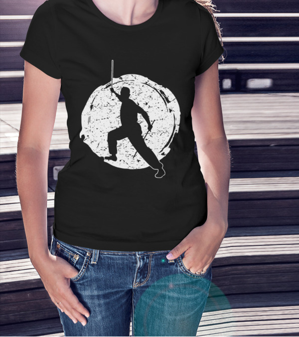 Kali Filipino MMA Discipline Arnis Stick Martial Arts Silhouette Circle T-Shirt
