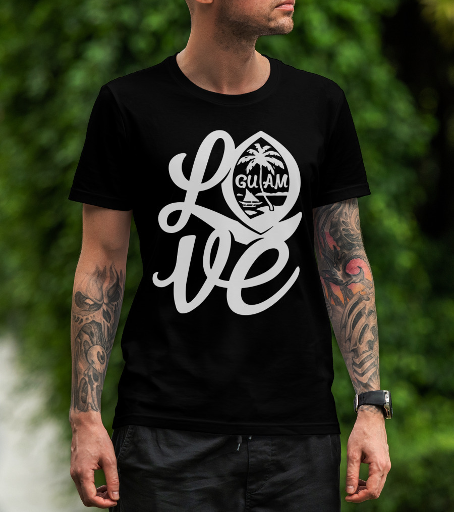 Love Script Guam Guamanian Palm Beach Islander T-Shirt