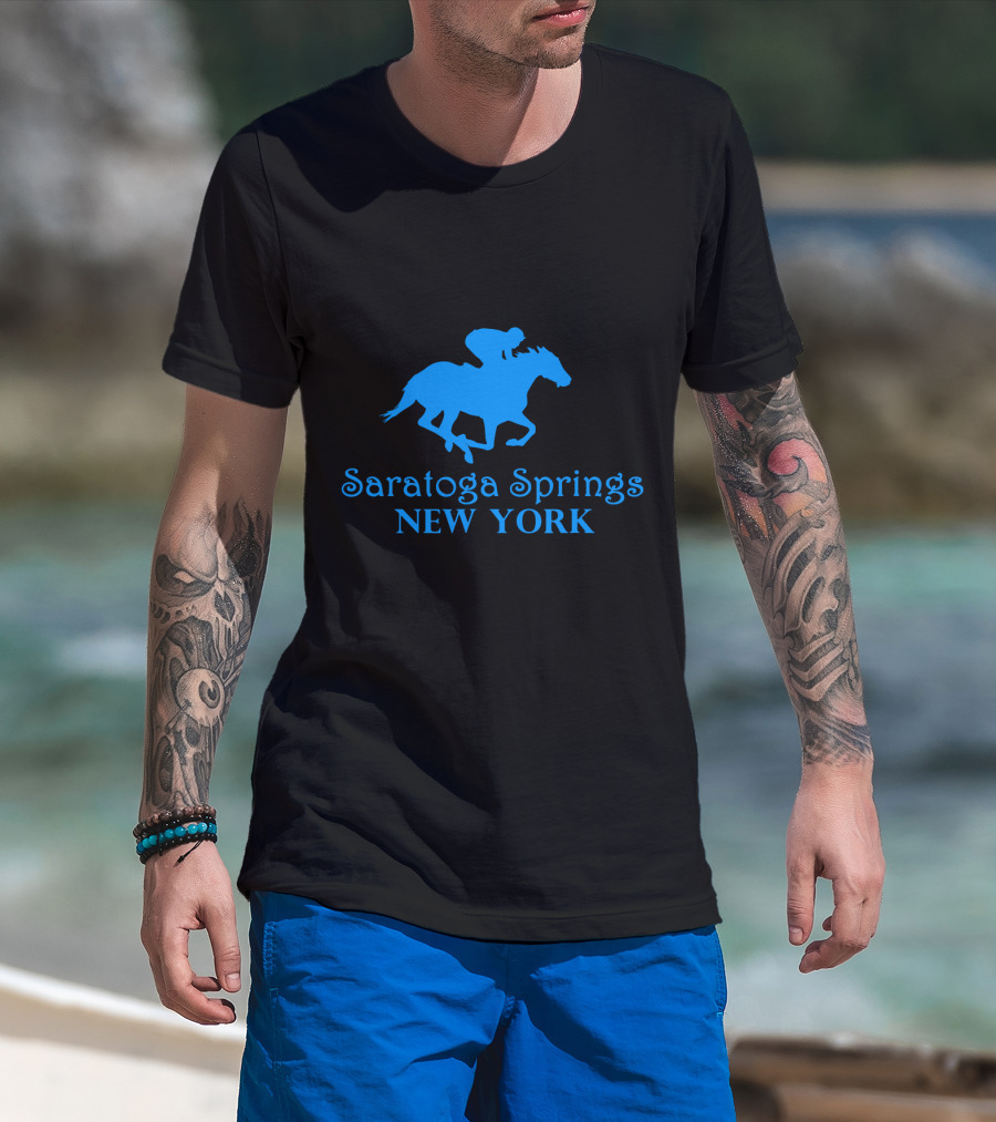 Saratoga Springs New York Horse Racing Jockey T-Shirt