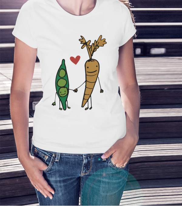 We Go Together Like Peas And Carrots Heart Connection T-Shirt