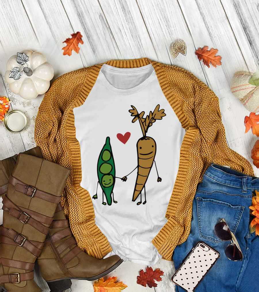We Go Together Like Peas and Carrots Heart Connection T-Shirt