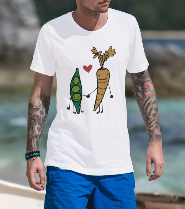We Go Together Like Peas And Carrots Heart Connection T-Shirt