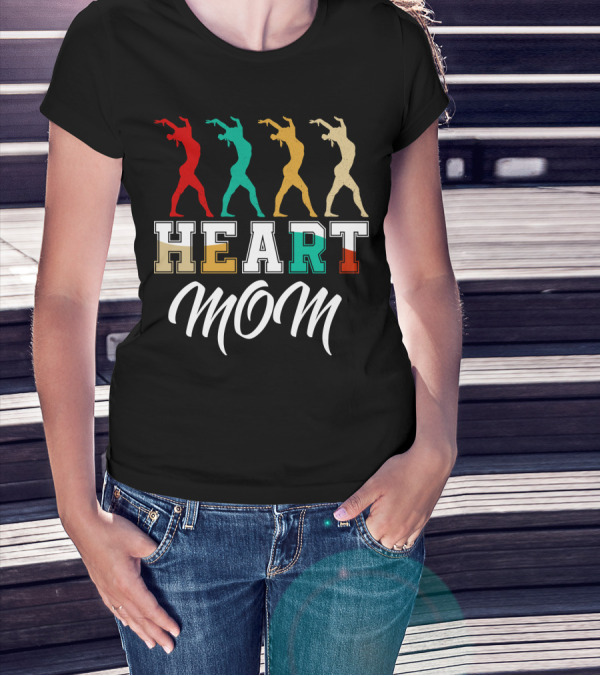 Gymnastics Heart Mom Colorful T-Shirt