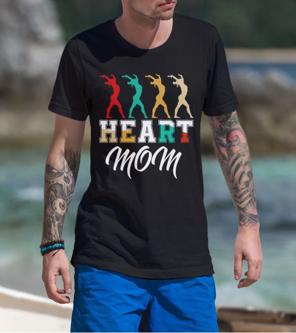 Gymnastics Heart Mom Colorful T-Shirt