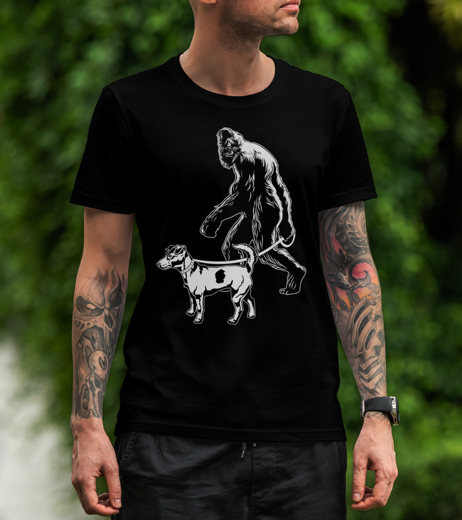 Bigfoot Walking Jack Russell Terrier T-Shirt