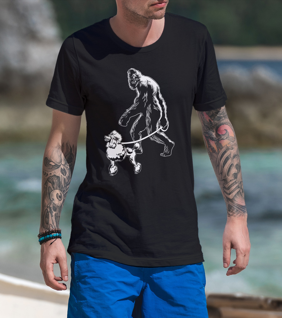Bigfoot Walking Poodle Companion T-Shirt