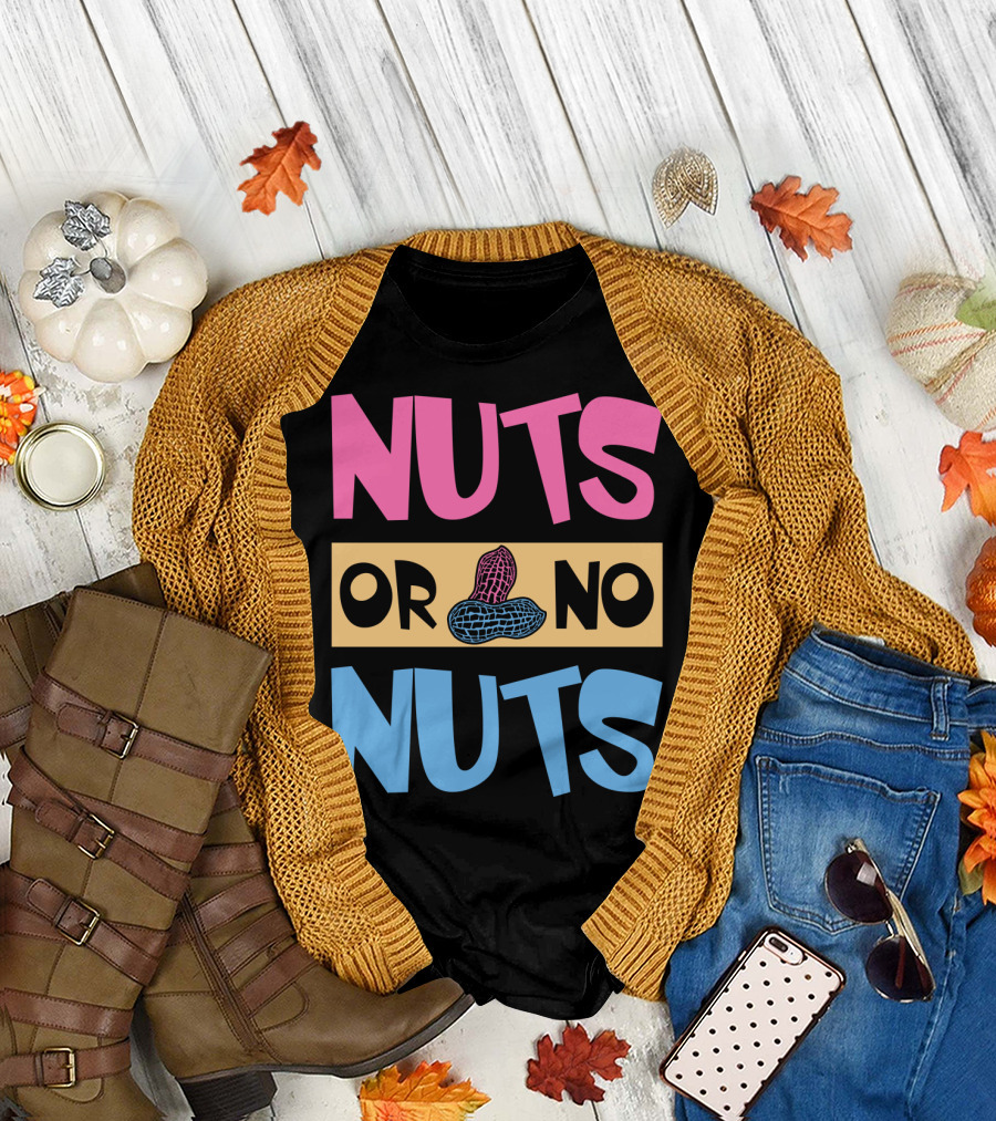 Nuts or No Nuts Peanuts Gender Reveal T-Shirt