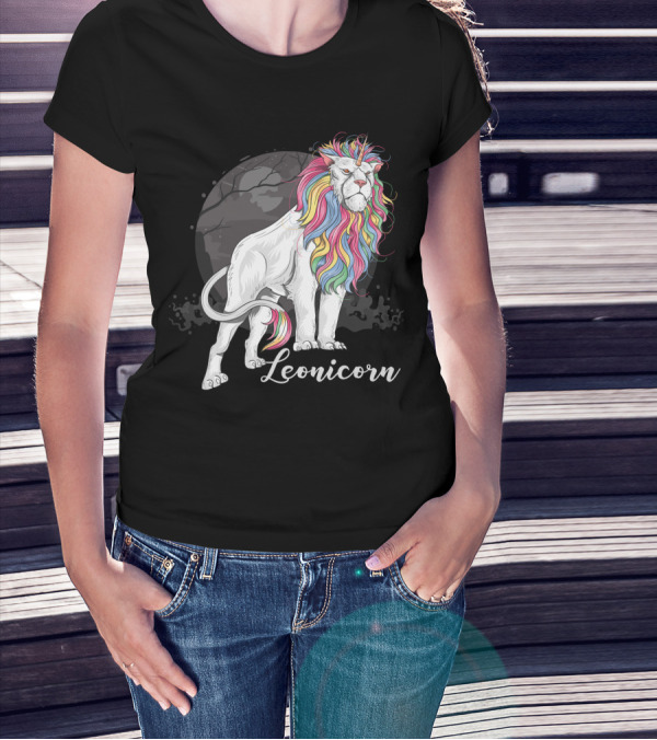 Leonicorn Rainbow-Maned Lion Unicorn Fusion T-Shirt