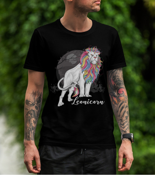 Leonicorn Rainbow-Maned Lion Unicorn Fusion T-Shirt
