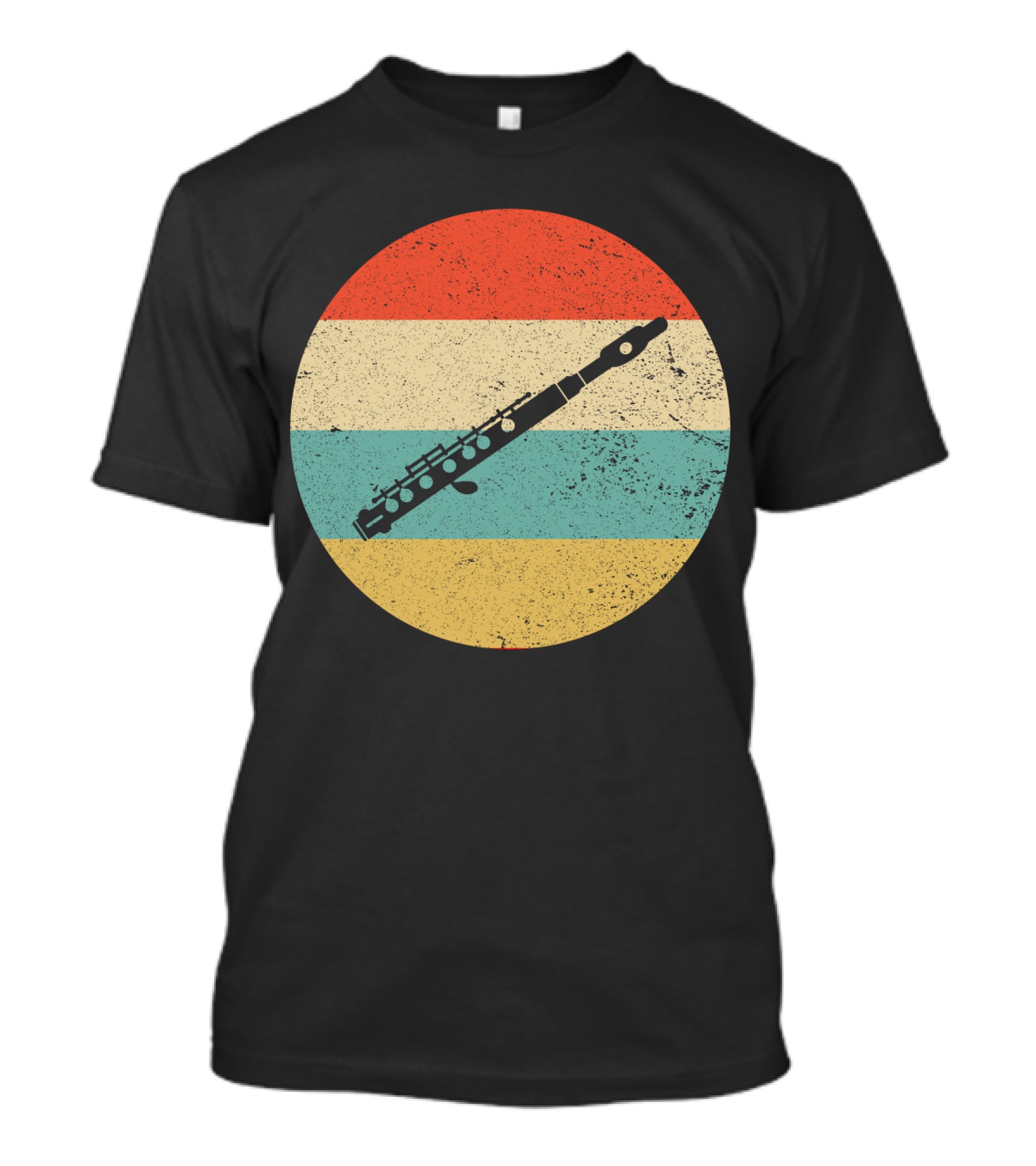 Vintage Retro Piccolo Colorful Distressed Circle T-Shirt