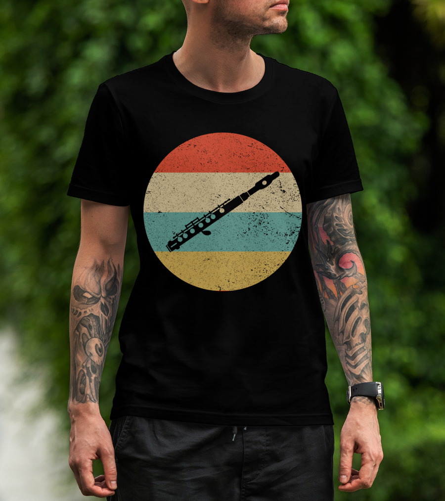 Vintage Retro Piccolo Colorful Distressed Circle T-Shirt
