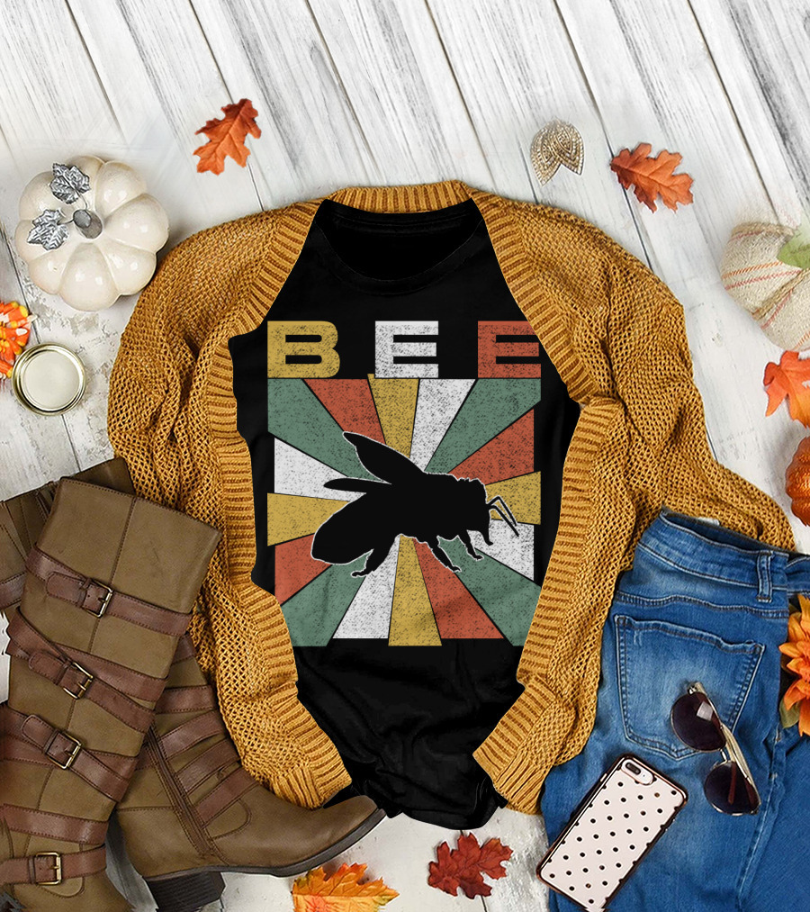 Bee Retro 70s Vintage Sunburst T-Shirt