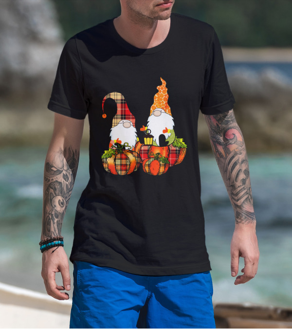 Cute Gnomes Halloween Funny Pumpkin Costume T-Shirt