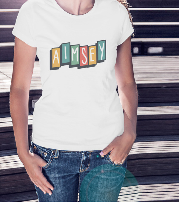 AimseyTV Multicolor Block Letter T-Shirt