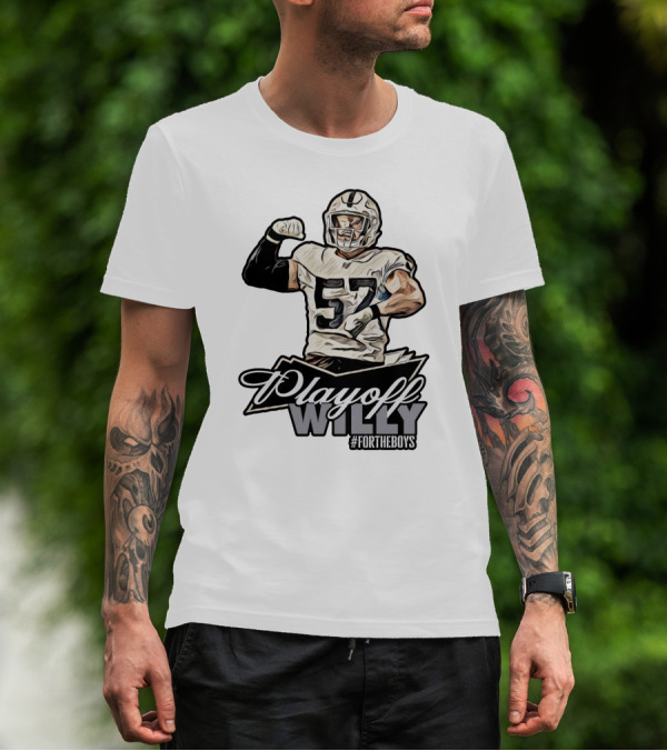 Playoff Willy 57 #ForTheBoys Football Player T-Shirt
