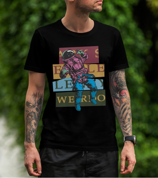 Weirdo Weirdo Brand Merchandise Surreal Astronaut Retro Stripes T-Shirt