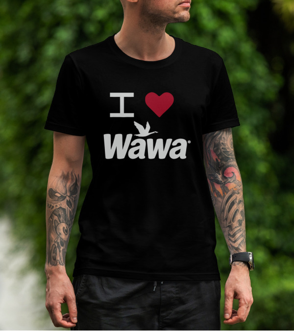 I Love Wawa Logo With Heart And Goose T-Shirt