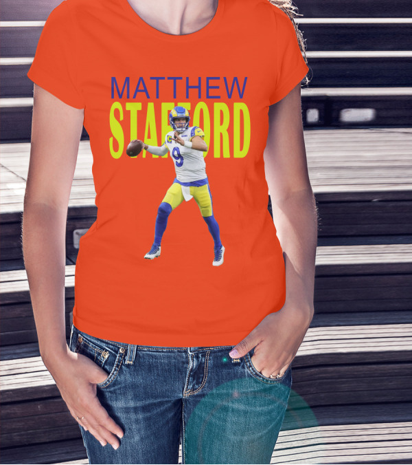 Matthew Stafford Rams Quarterback NFL Football Action T-Shirt