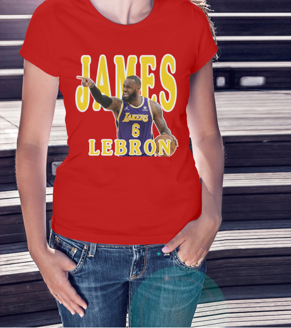 LeBron James Lakers Basketball 6 Jersey T-Shirt