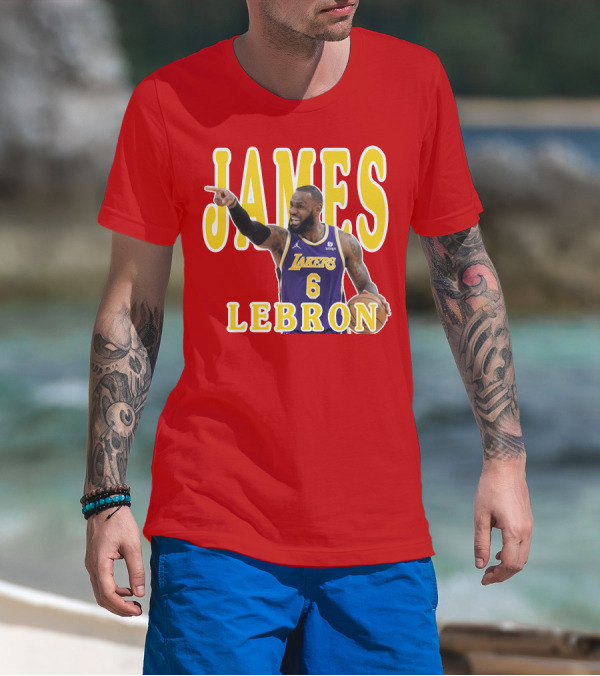 LeBron James Lakers Basketball 6 Jersey T-Shirt