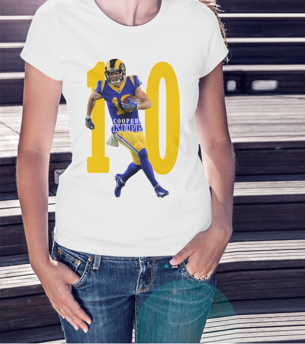 Cooper Kupp NFL Number 10 Action Rams Football T-Shirt