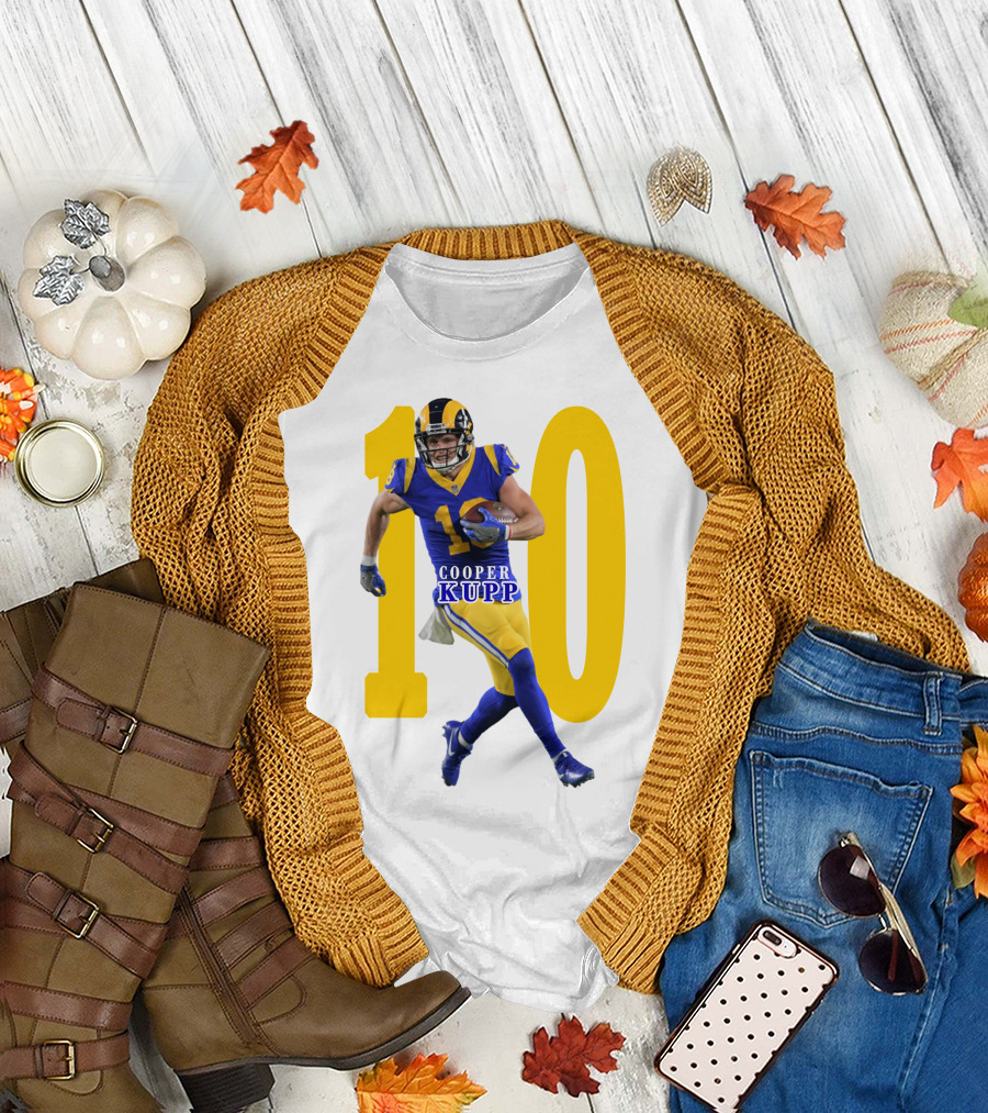 Cooper Kupp NFL Number 10 Action Rams Football T-Shirt