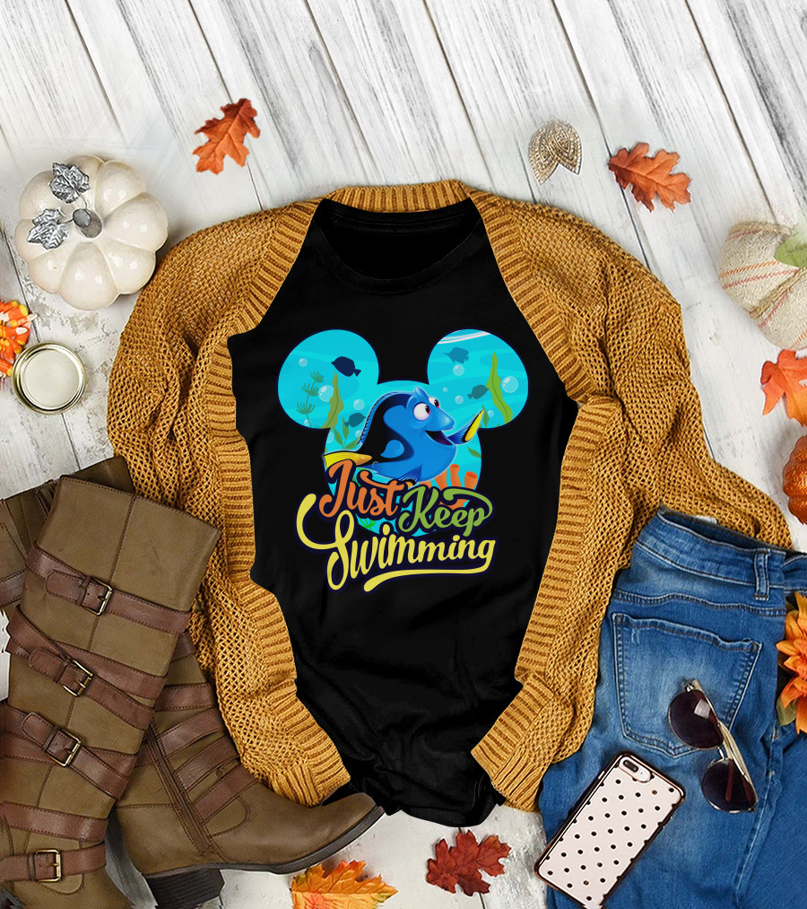 Just Keep Swimming Mickey Mouse Ears Dory T-Shirt