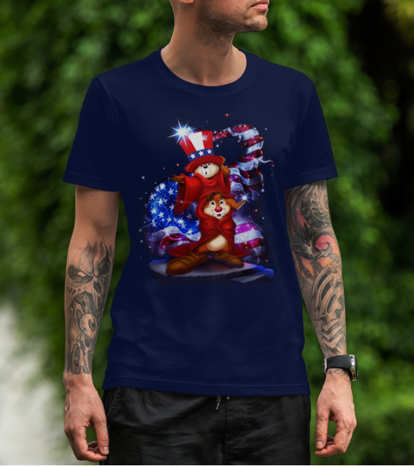 Chip 'n' Dale USA Patriotic Magic Hat T-Shirt
