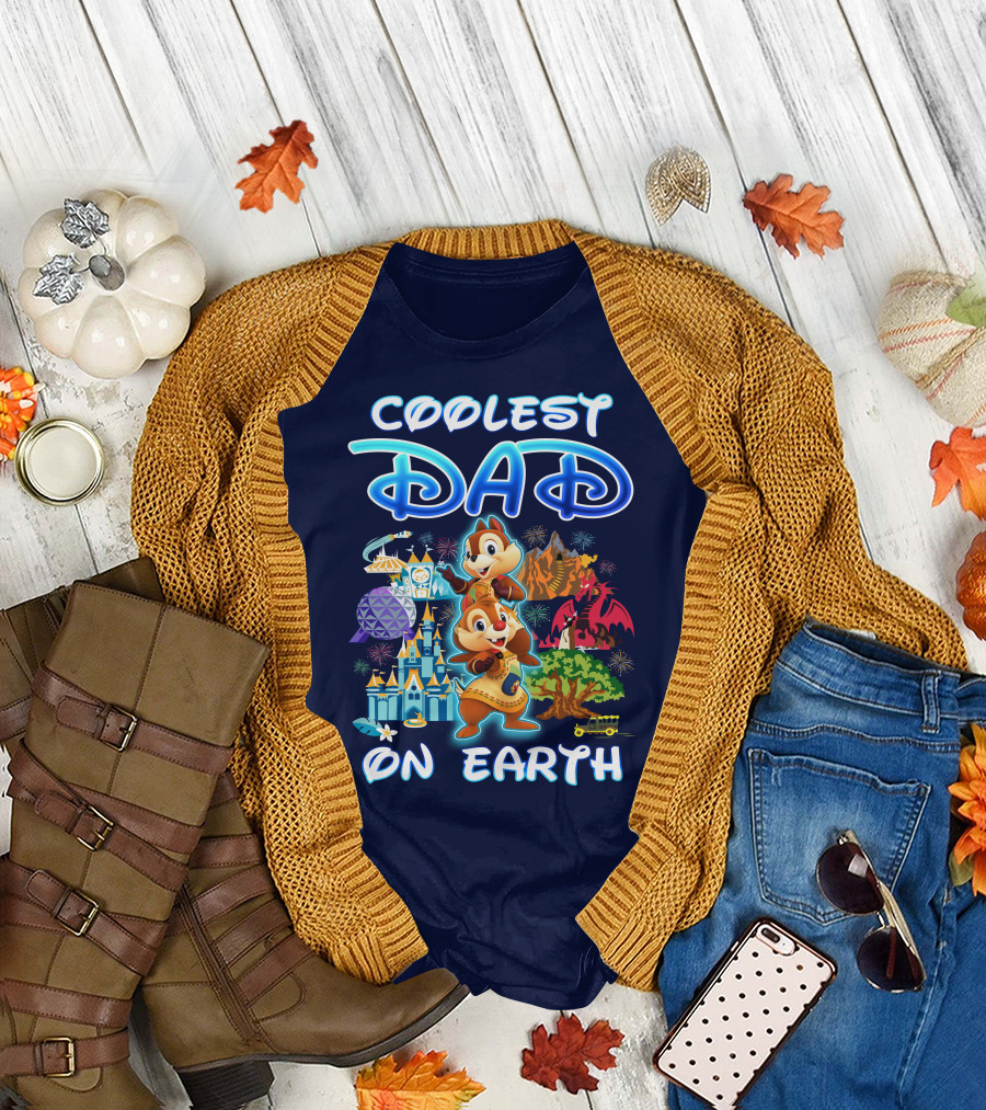 Coolest Dad on Earth Chipmunks Magical Park Adventure T-Shirt