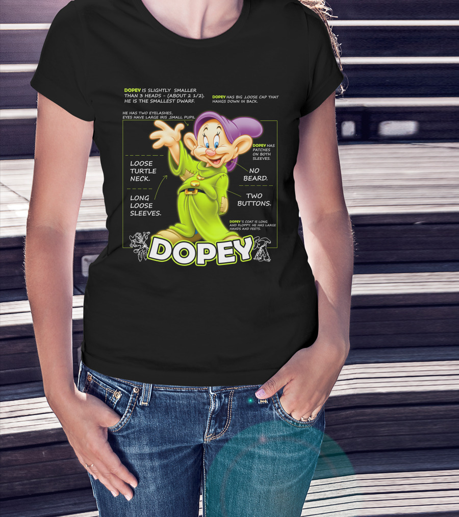 DOPEY Fun Loose Turtle Neck Two Buttons Long Sleeves T-Shirt
