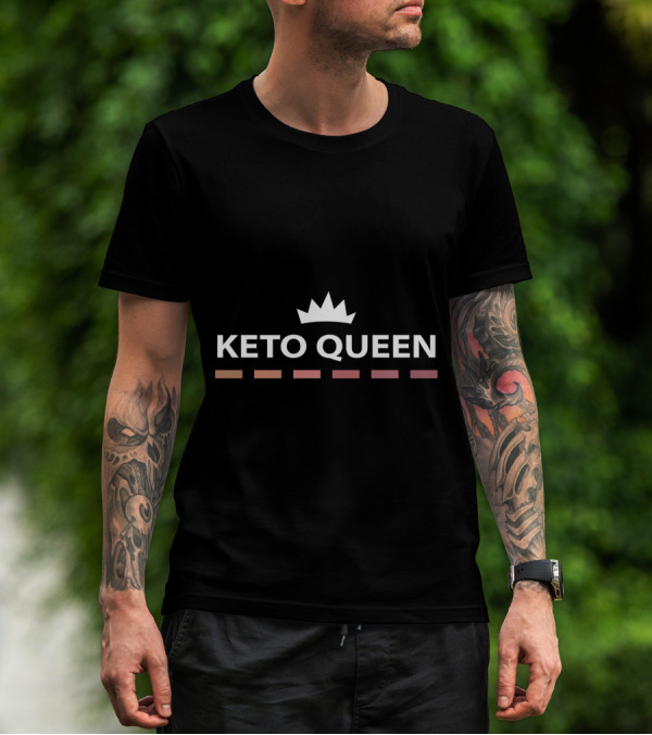 Keto Queen Crown Above Text With Colorful Blocks T-Shirt