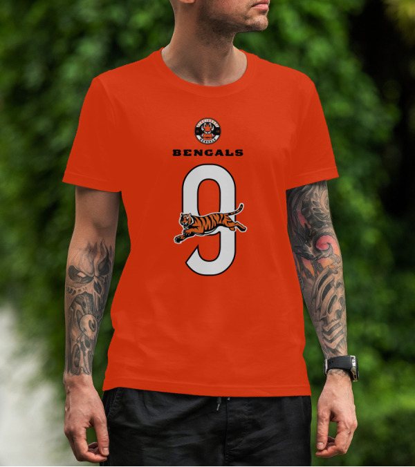 Joe Burrow Cincinnati Bengals Tiger Number 9 T-Shirt