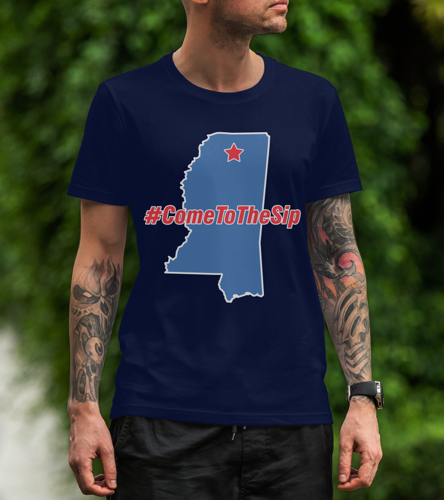 Lane Kiffin Come To The Sip #ComeToTheSip Mississippi Outline With Star T-Shirt