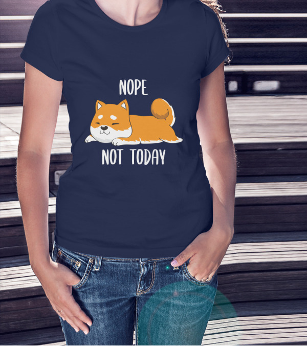 Nope Not Today Shiba Inu Men Casual T-Shirt