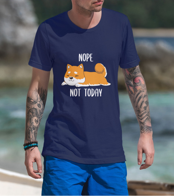 Nope Not Today Shiba Inu Men Casual T-Shirt
