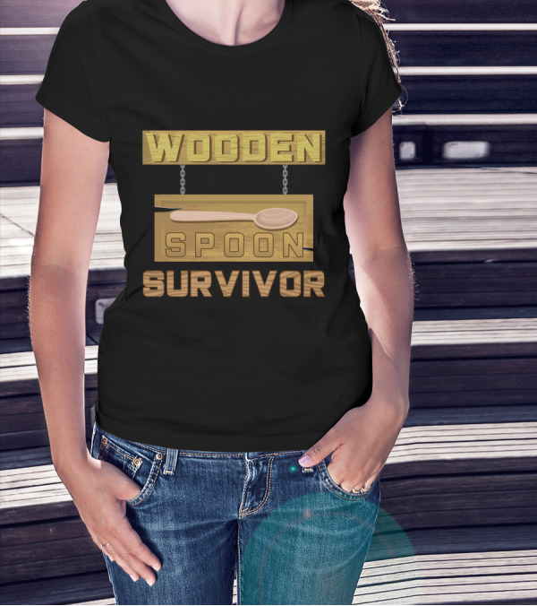 Wooden Spoon Survivor Rustic Hanging Sign Chain T-Shirt