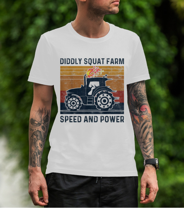Diddly Squat Farm Tractor Speed And Power With Fire Elements T-Shirt