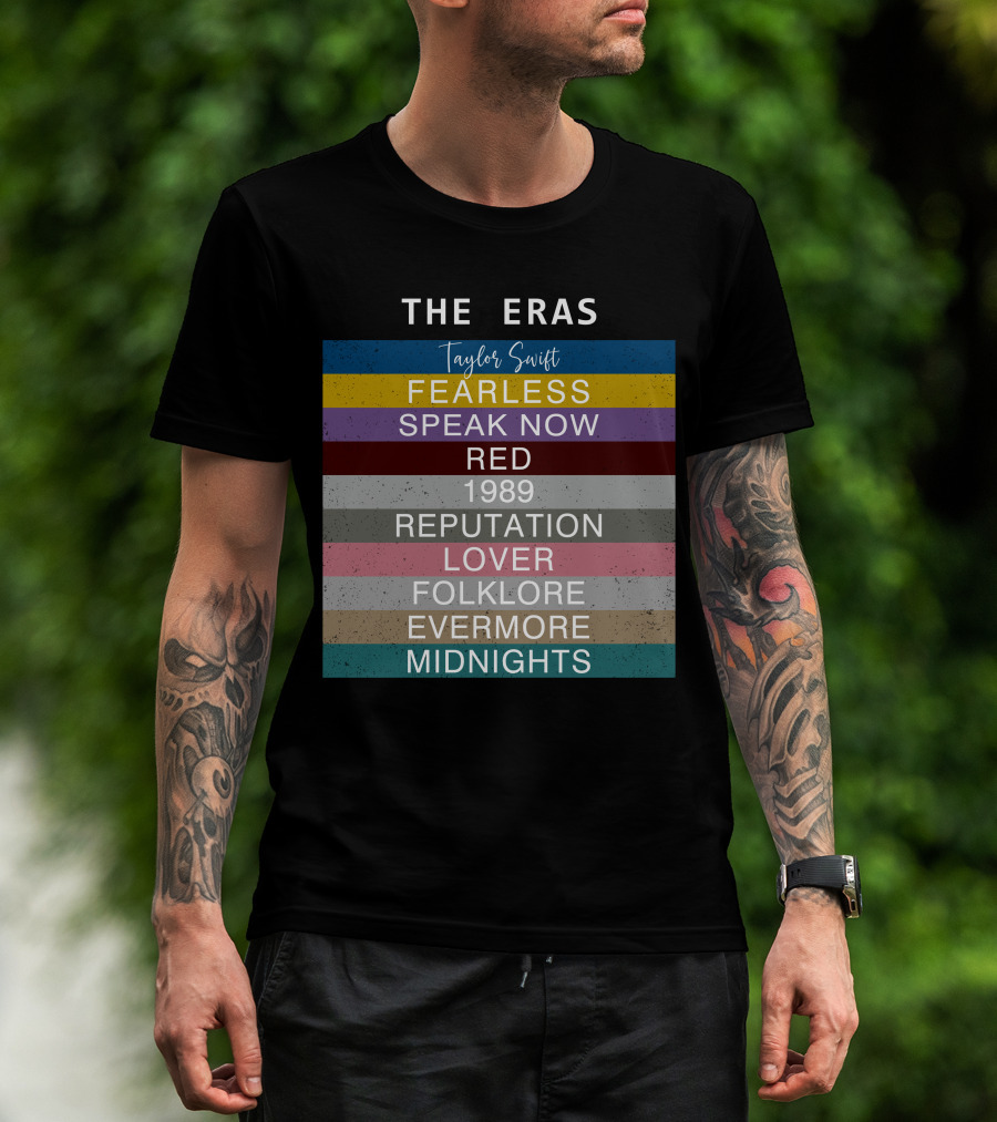 Taylor Swift The Eras Fearless Speak Now Red 1989 Reputation Lover Folklore Evermore Midnights T-Shirt
