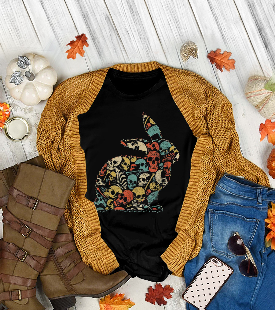 Rabbit Skull Colorful Skeleton T-Shirt