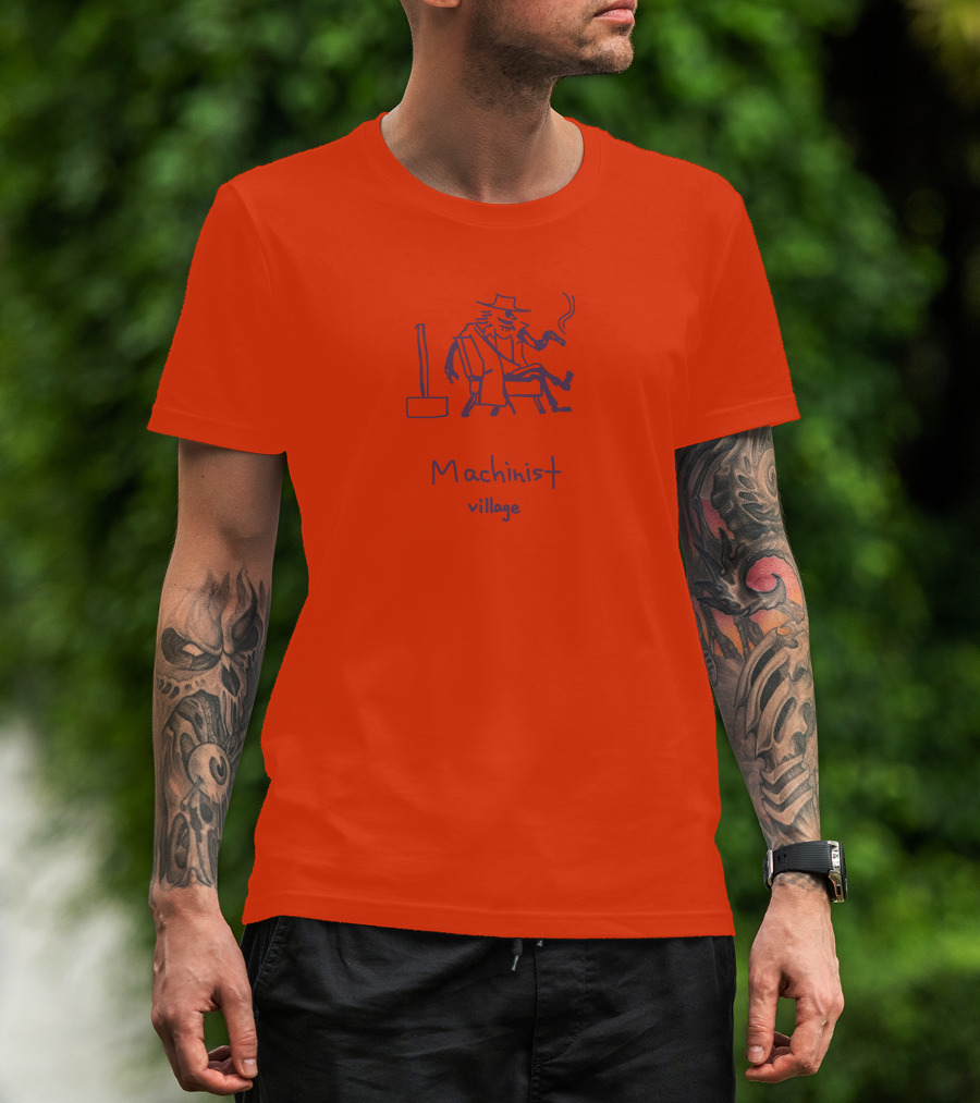 Machinist Village Smoking Figure With Hammer T-Shirt