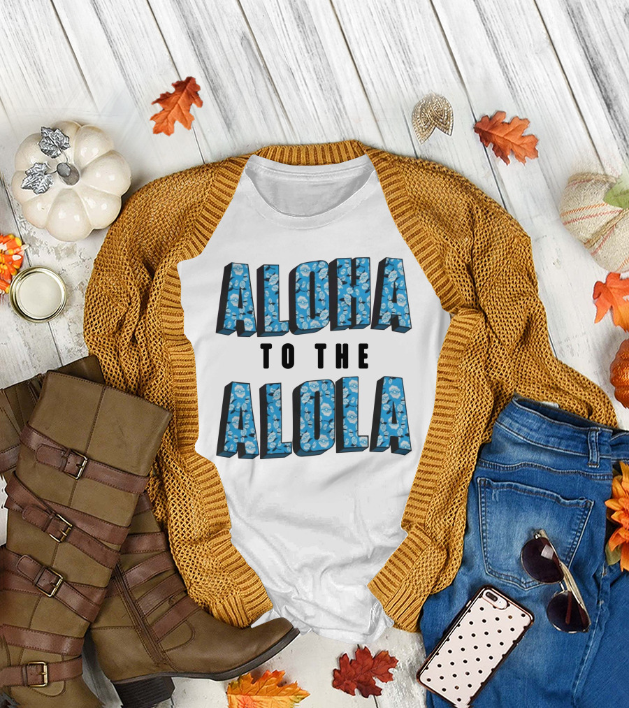 Aloha To The Alola Pokémon Pattern Typography T-Shirt