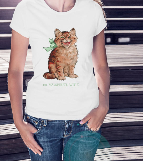 The Vampire's Wife Smiling Cat With Green T-Shirt