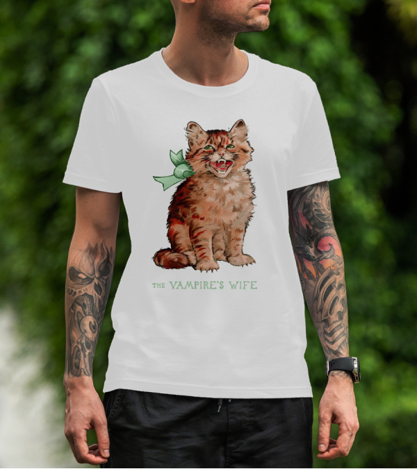 The Vampire's Wife Smiling Cat With Green T-Shirt