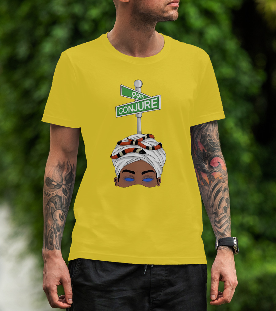 99Th Conjure Street Sign With Snake And Headwrap T-Shirt