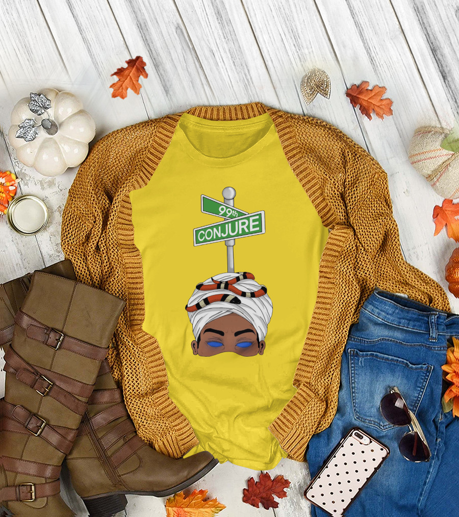 99Th Conjure Street Sign with Snake and Headwrap T-Shirt