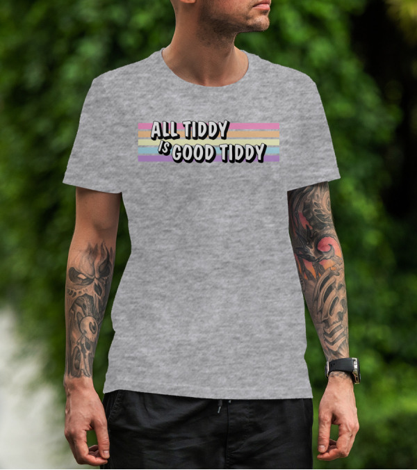All Tiddy Is Good Tiddy Pastel Pride Stripes T-Shirt