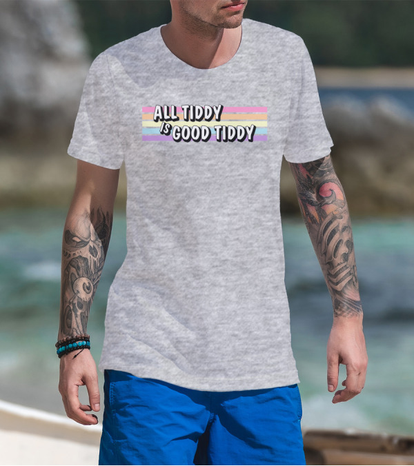 All Tiddy Is Good Tiddy Pastel Pride Stripes T-Shirt